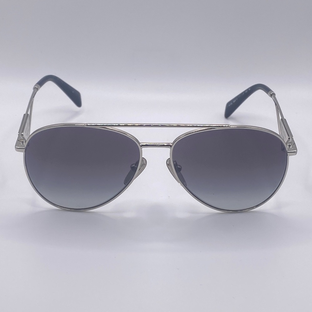 PRADA Symbole Pilot Sunglasses SPR 73Z Silver Grey Gradient 58-14-140 Aviator